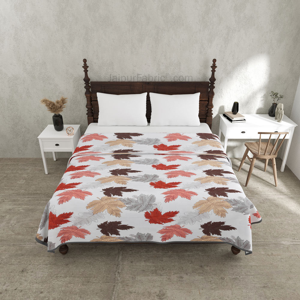 Maple Leaf Reddish Dohar Blanket
